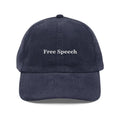 Trini Skies embroidered free speech vintage corduroy cap