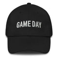 Black embroidered Game Day chino cotton twill hat – adjustable sports baseball cap