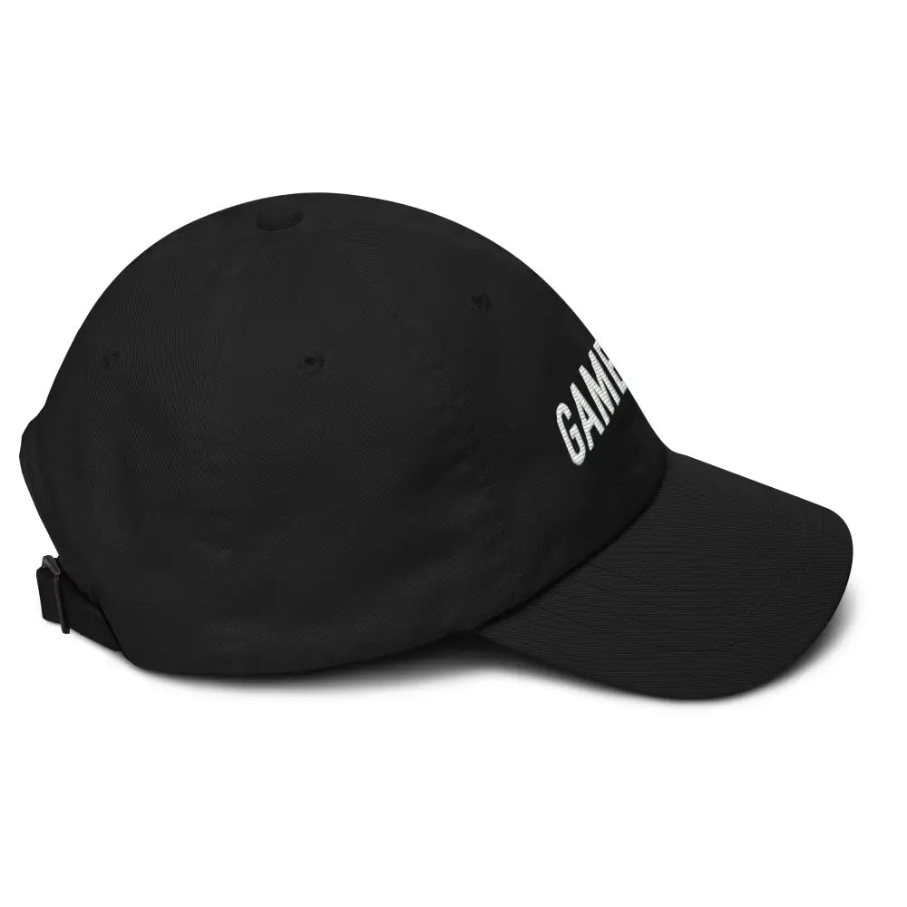 Embroidered Game Day chino cotton twill hat on model – adjustable sports baseball cap