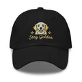 Khaki embroidered golden retriever Stay Golden dad hat – dog lover adjustable cotton cap