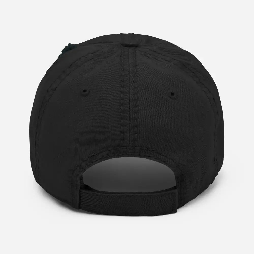 Black peace sign distressed boho embroidered hippie inspired baseball cap