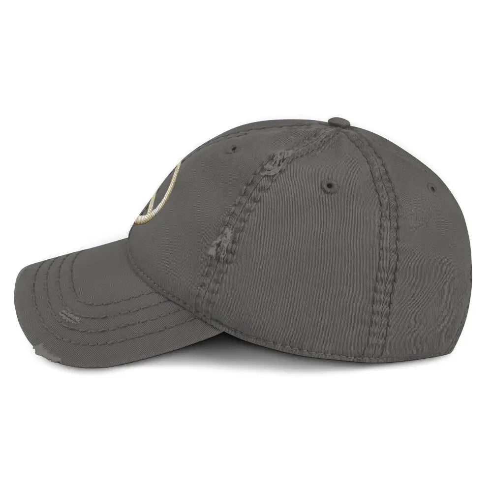 Peace sign distressed boho embroidered hippie inspired baseball cap