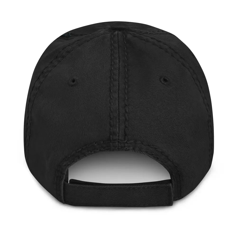 Peace sign distressed boho embroidered hippie inspired black baseball cap