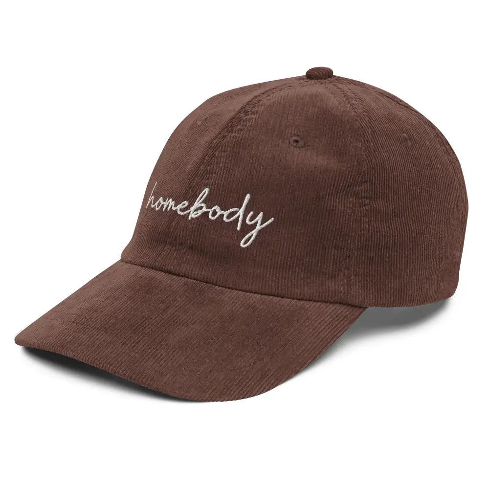 Homebody embroidered vintage corduroy baseball cap