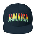 Jamaica party celebration embroidered structured cap in dark blue