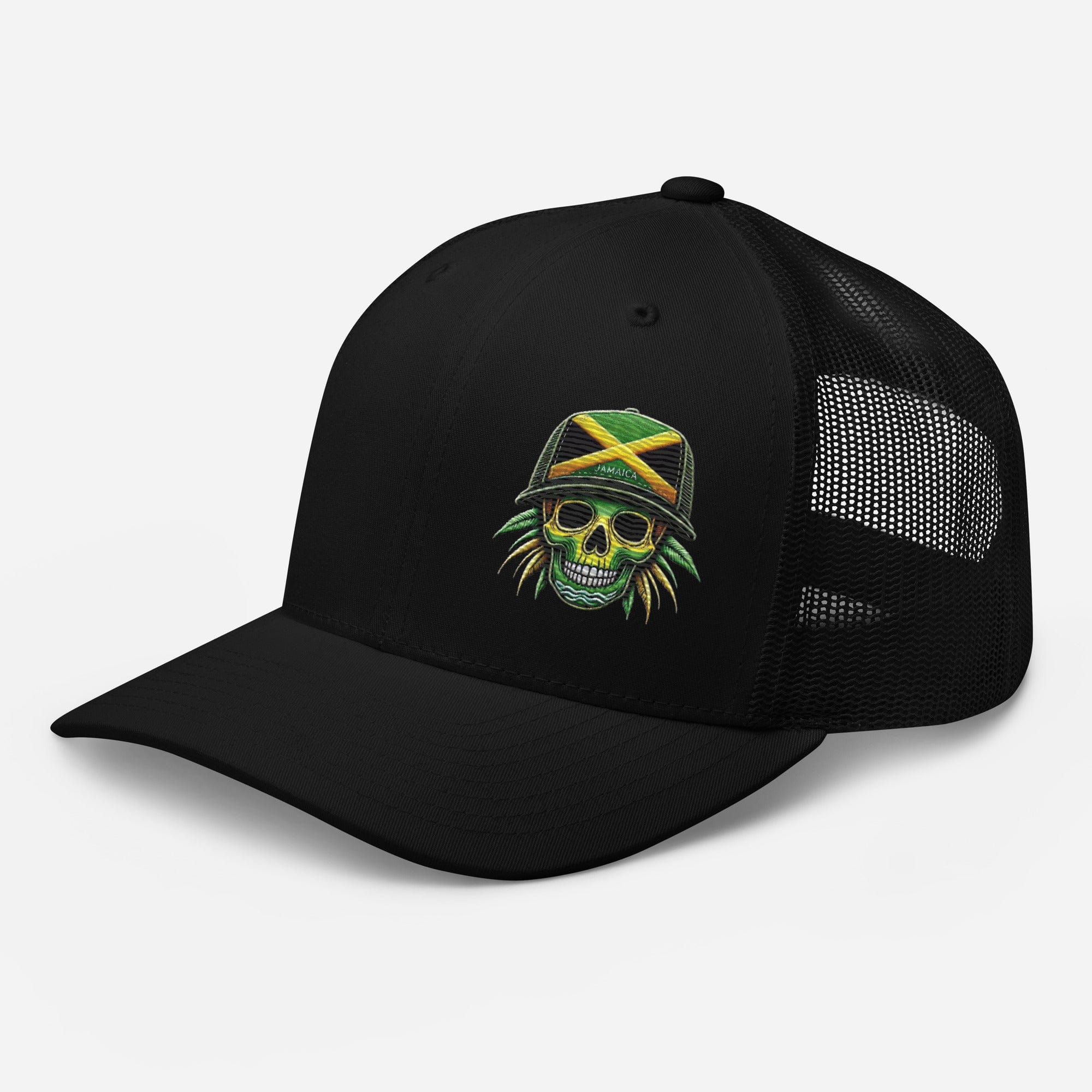 Embroidered 'JAMAICA Skull' Trucker Hat – Comfortable Sun Protection cap - Triniskies