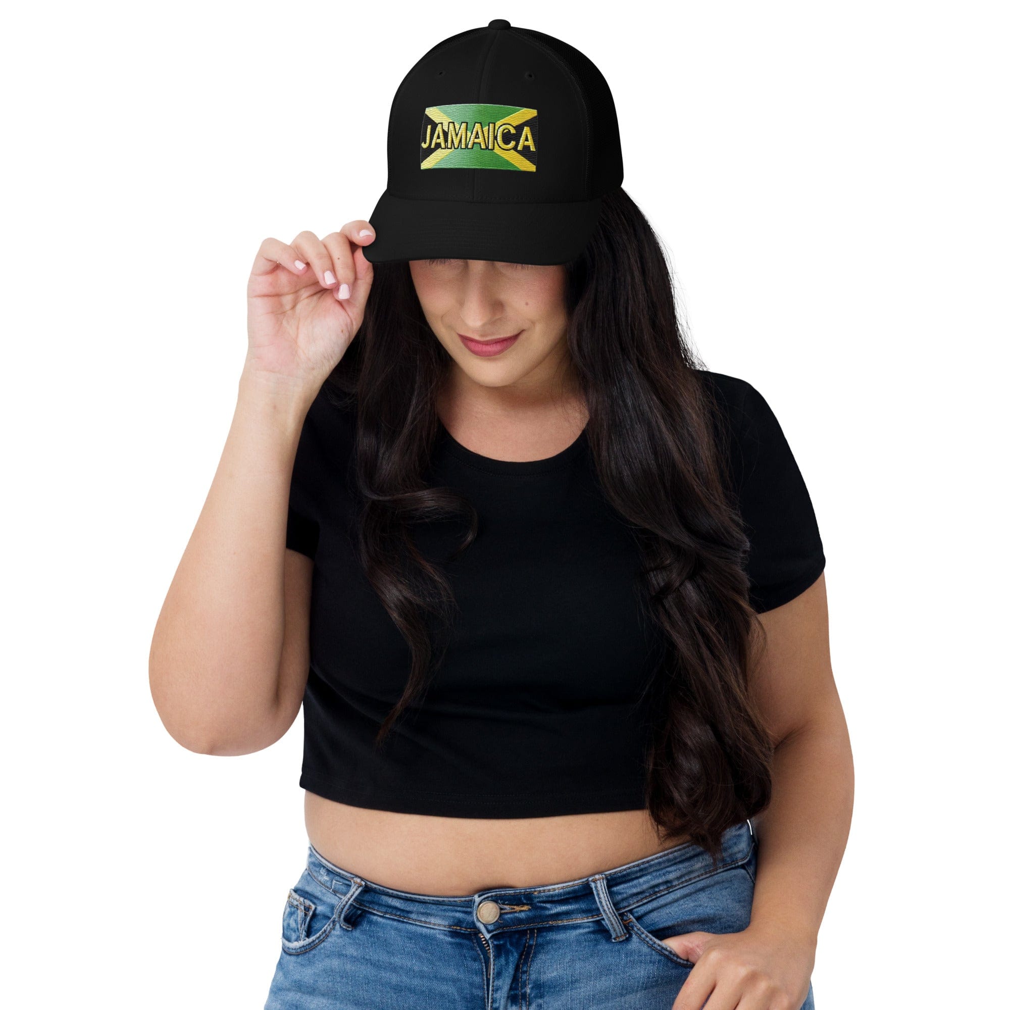 Embroidered 'Jamaica Vacation Destination' Trucker Hat – Comfortable Sun Protection Jamaica Hat - Triniskies