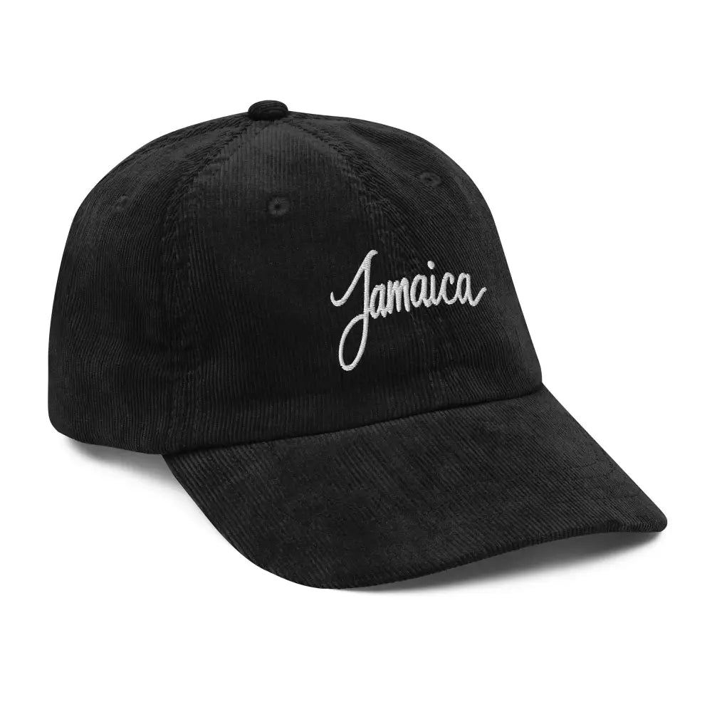 Vintage corduroy cap embroidered with Jamaica vacation destination