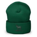 Navy embroidered donkey Kickin It cuffed beanie – funny animal winter knit hat