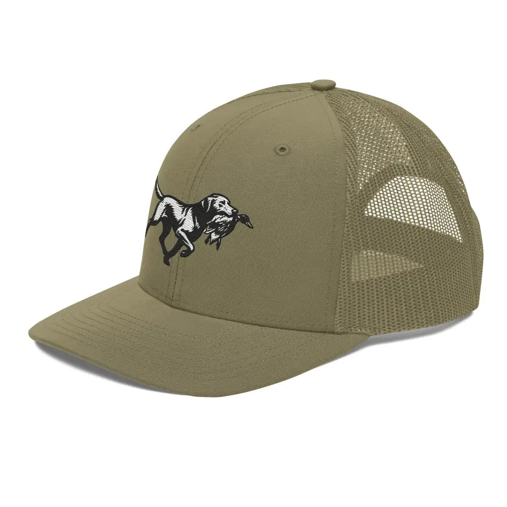 Embroidered Labrador Retriever Trucker Cap with Khaki Mesh Back