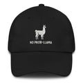 Black embroidered No Prob Llama dad hat – funny llama cotton twill adjustable baseball cap