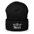 Embroidered Noel snowflake cuffed beanie by Trini Skies