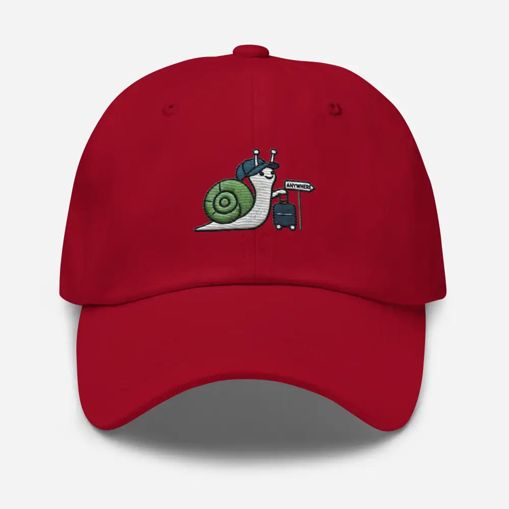 Traveling Snail Dad Embroidered Corduroy Cap with Cartoon Snail