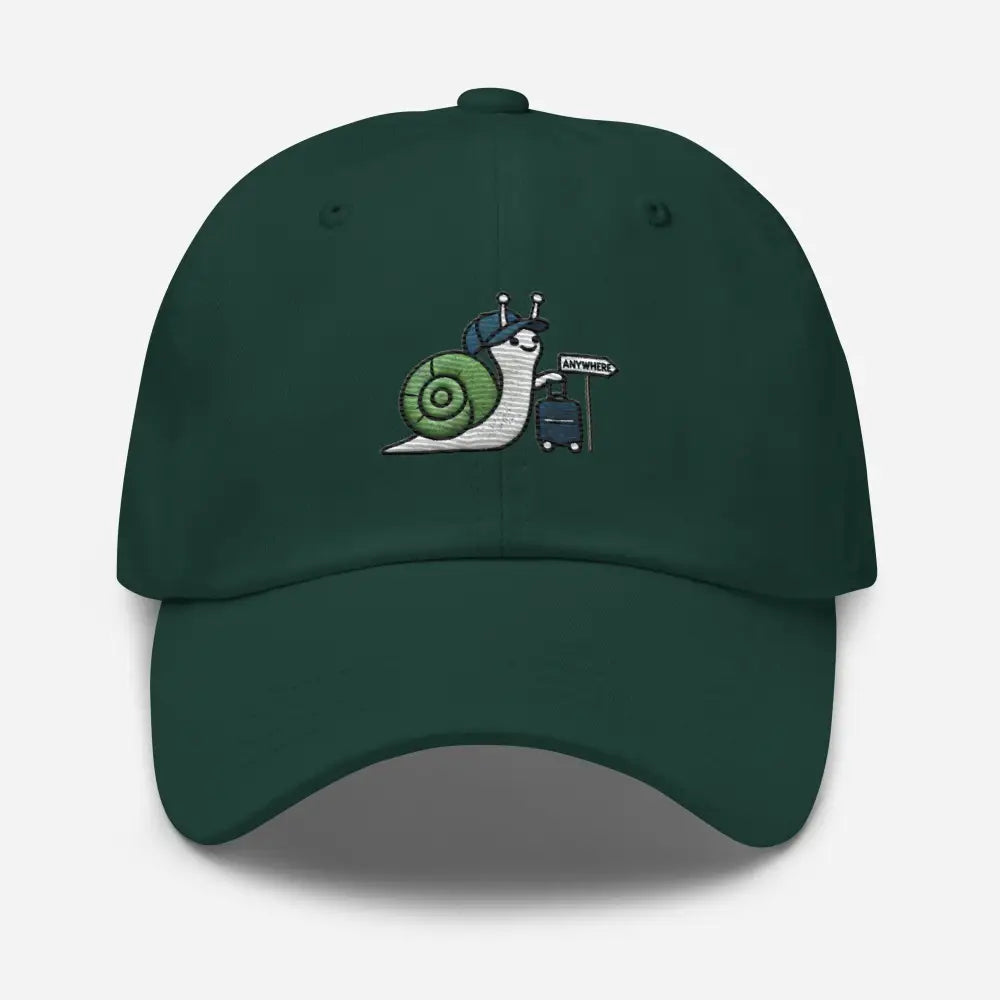 Traveling snail dad embroidered corduroy cap with suitcase snail