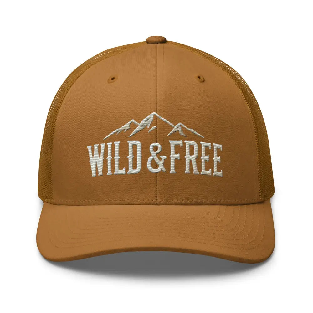 Trini Skies Embroidered Wild Brown Trucker Hat