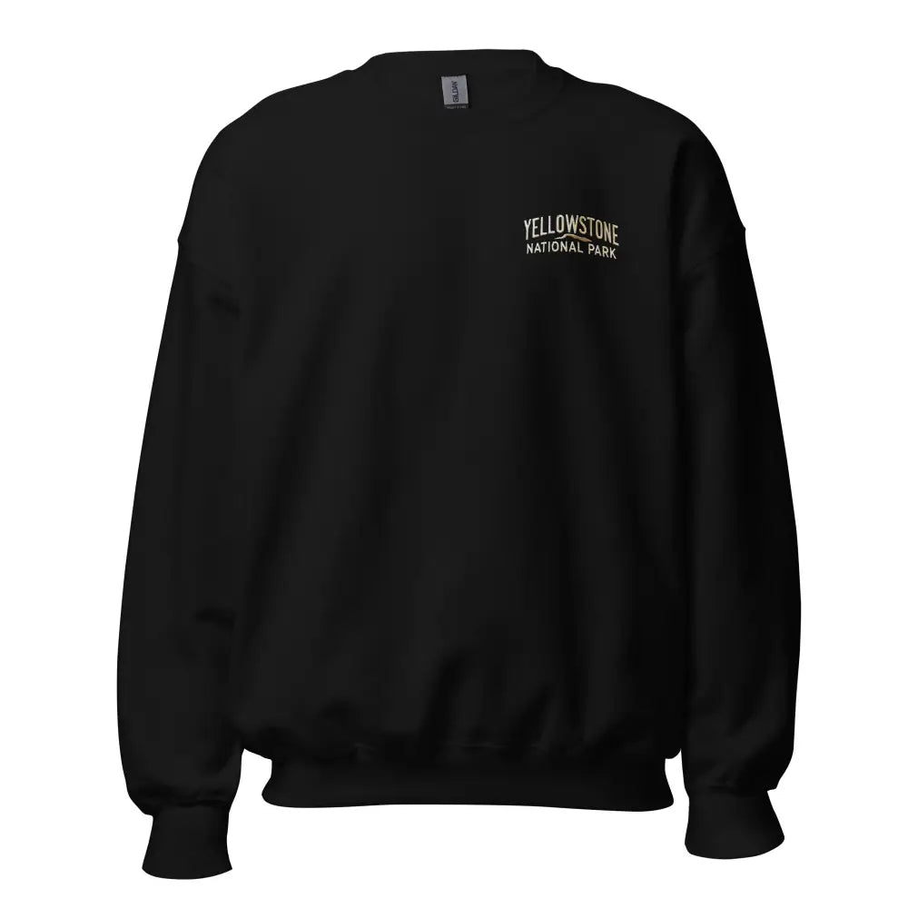 Embroidered Yellowstone National Park unisex sweatshirt with black crewneck