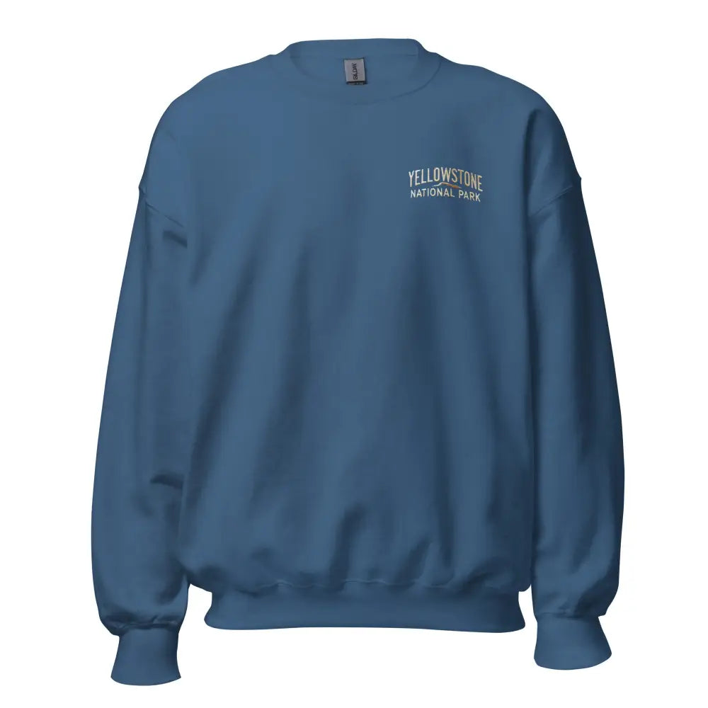 Embroidered Yellowstone National Park unisex sweatshirt in blue crewneck