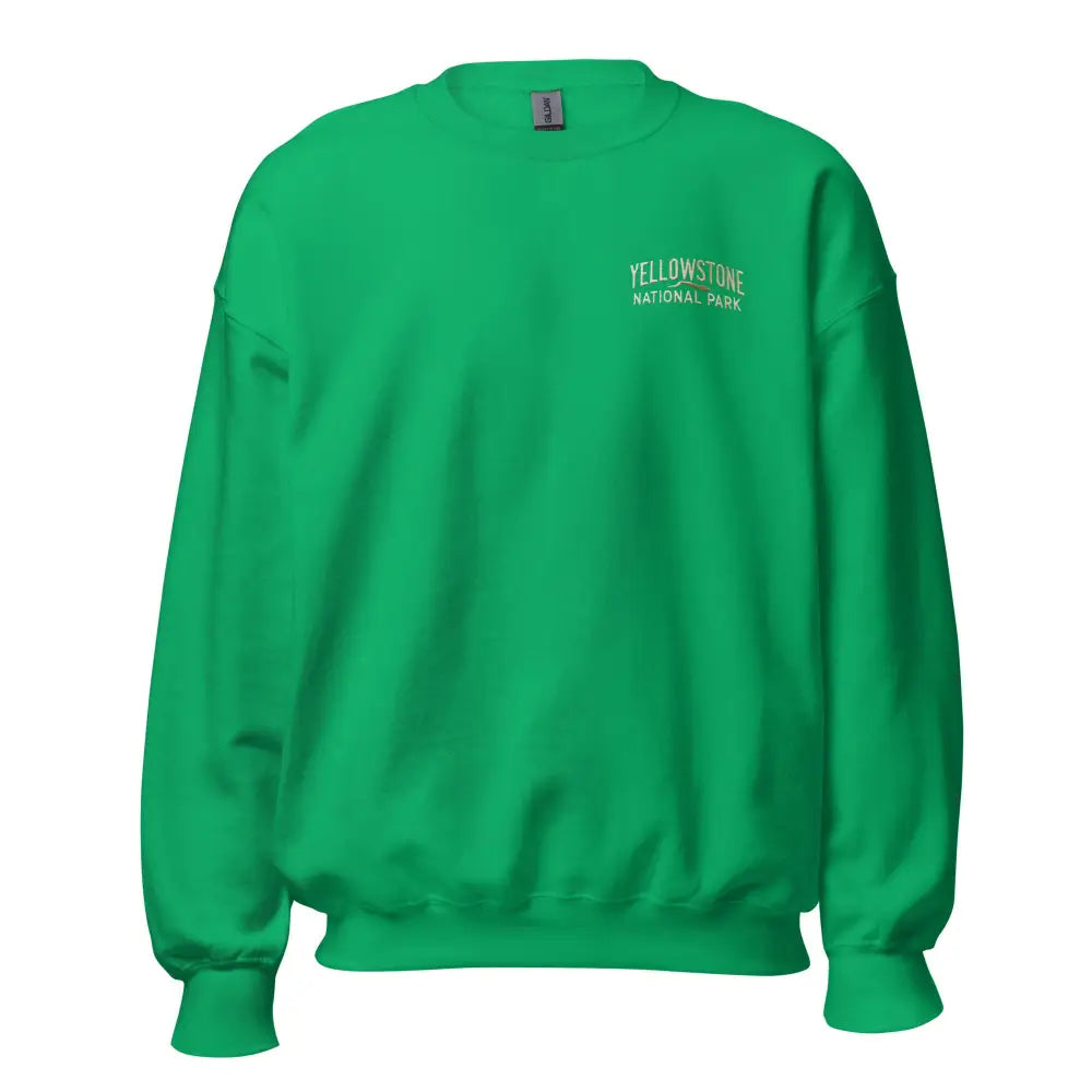 Embroidered Yellowstone National Park Unisex Sweatshirt in green