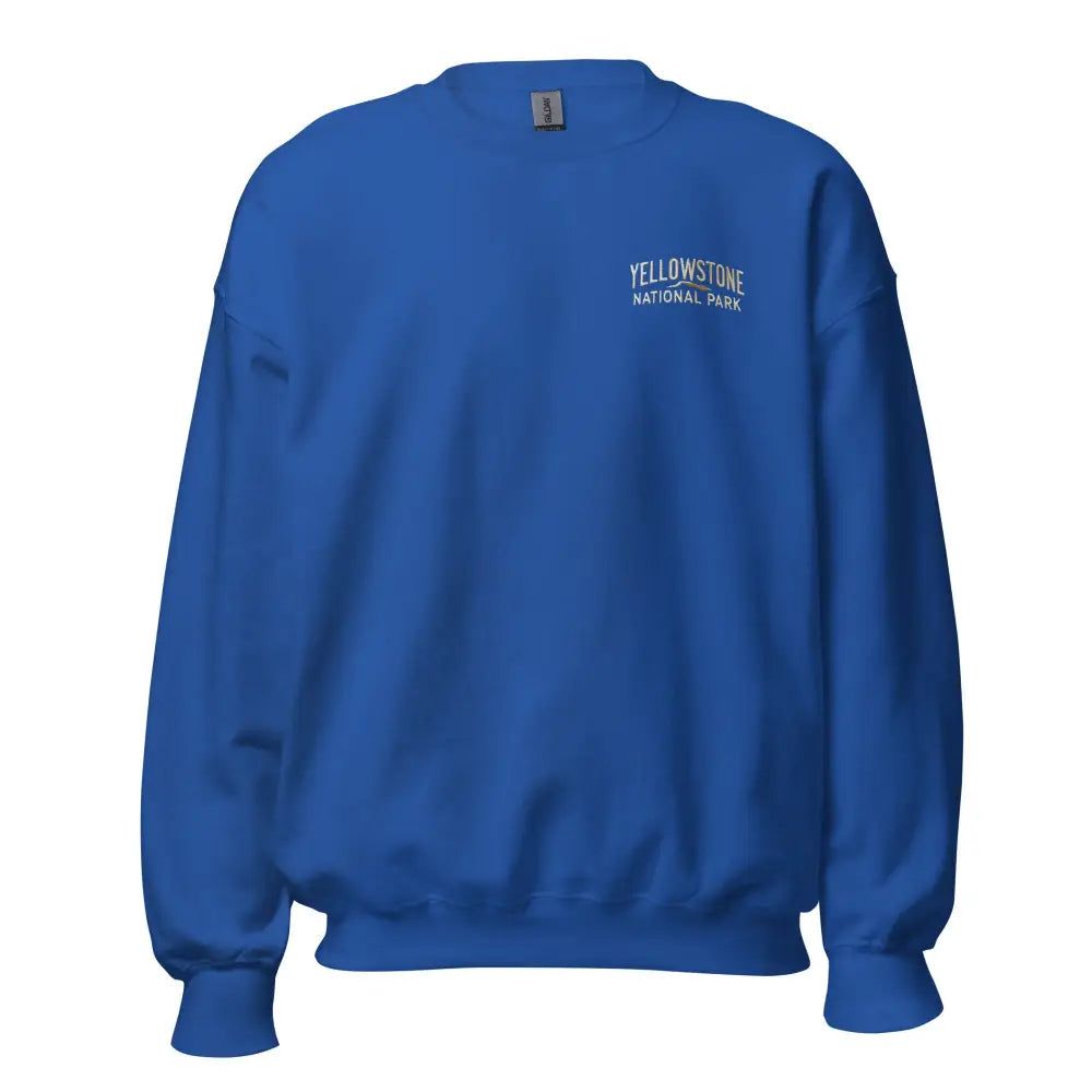 Embroidered Yellowstone National Park unisex sweatshirt in royal blue