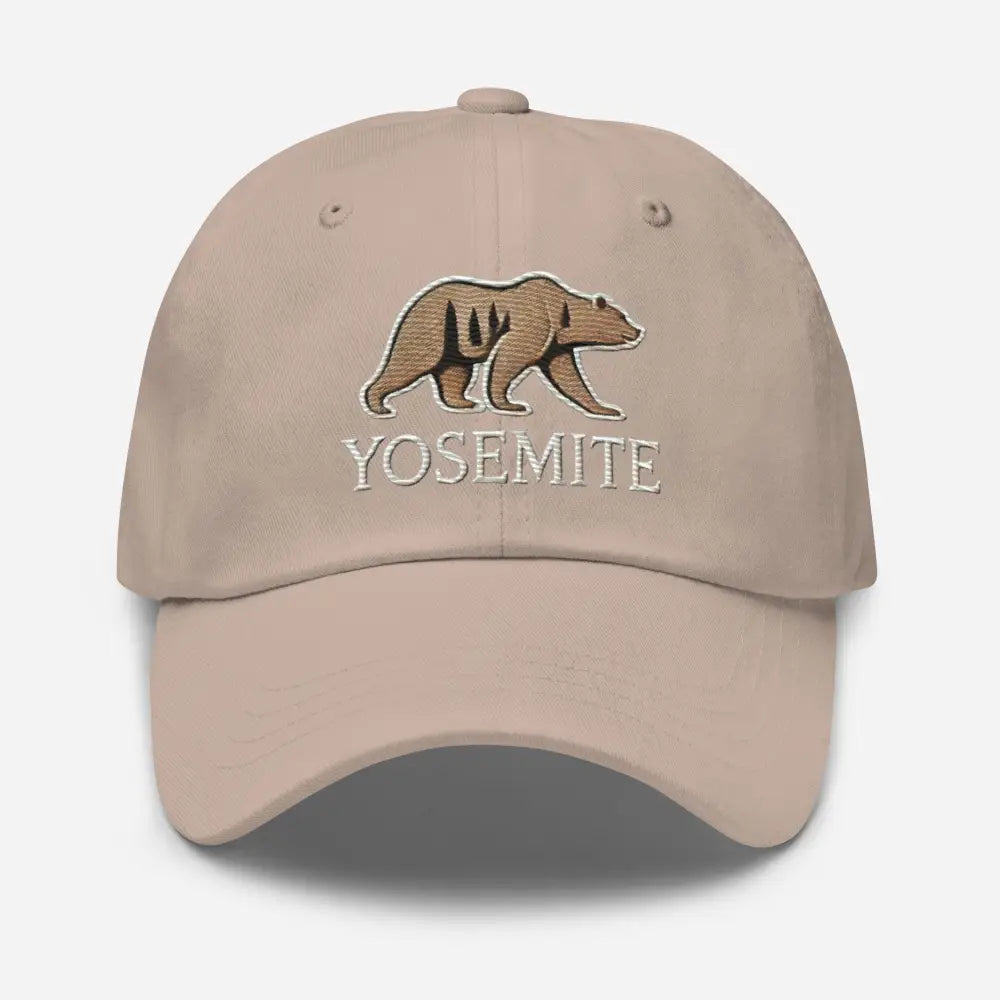 Cranberry embroidered Yosemite wildlife bear dad hat – National Park adjustable cap