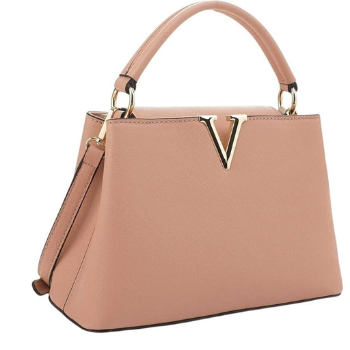 Evve Bags Evve Women's Soft Pink Satchel Bag with Crossbody Strap & Zip Pocket