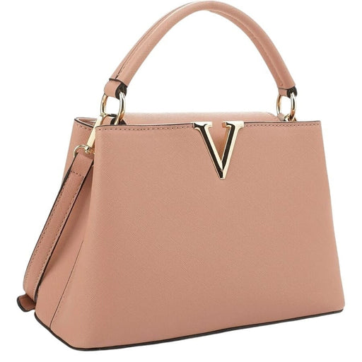 Evve Bags Evve Women's Soft Pink Satchel Bag with Crossbody Strap & Zip Pocket