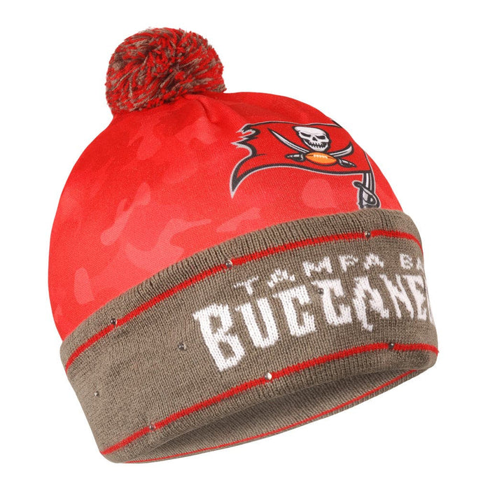 F.COCOROMIZ One Size / Red-Orange "Tampa Bay Buccaneers Camo Light-Up Knit Beanie"