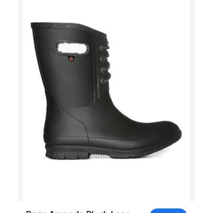 "Bogs Women's Amanda Plush Boots, Black, Size 9"