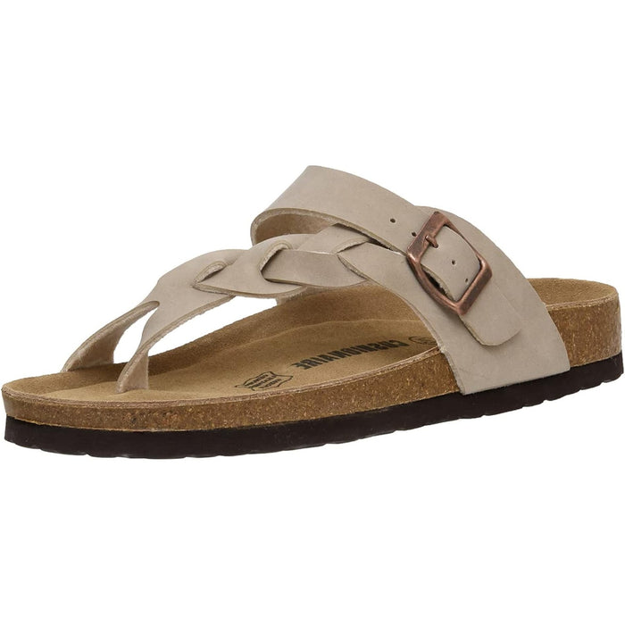 CUSHIONAIRE Women's Libby Cork footbed Sandal with +Comfort SZ 7 M