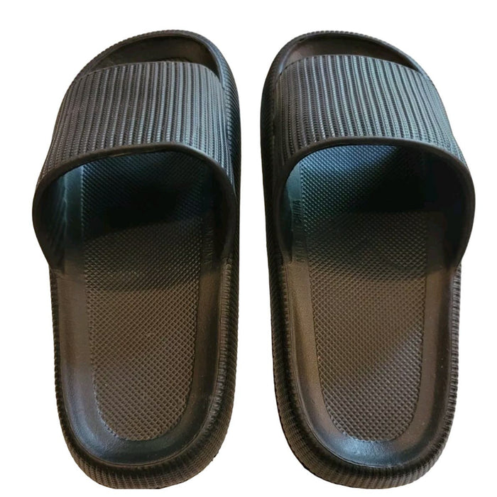 "Cloud Slides Sandals Pool Shoes - Black, Size 7/8"