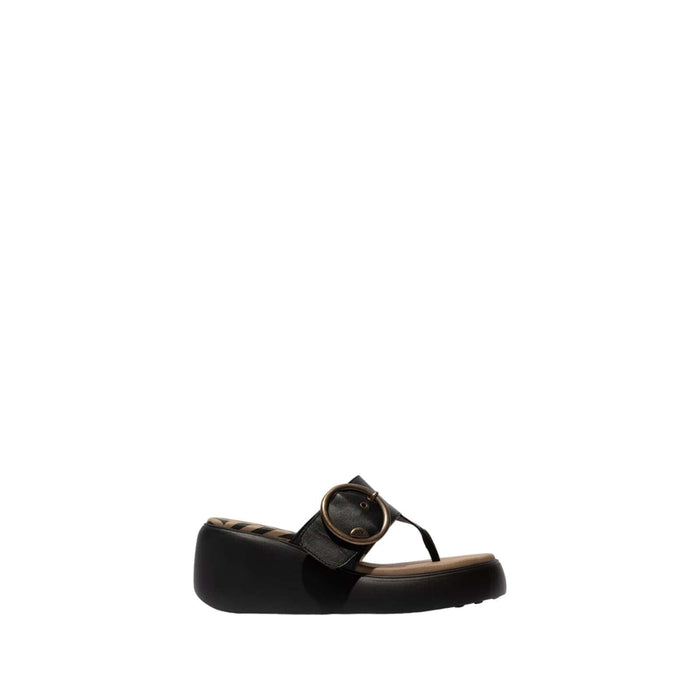 Fly London DAFI938FLY Buckle Mules Sandals - Glamorous Comfort in Black - SZ 7.5