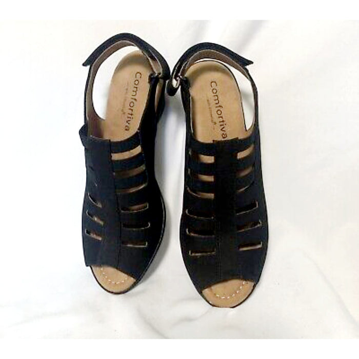 "Women's Comfortiva Alana Wedge Sandals, " Size 9.5WW Suede