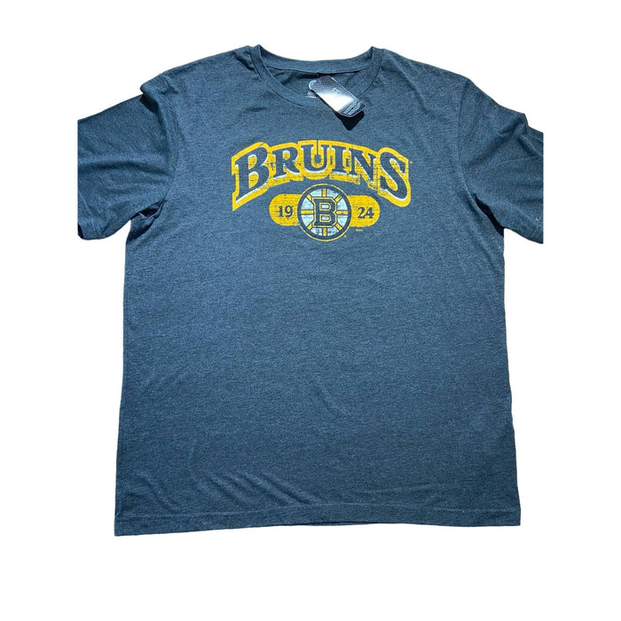 NHL T-Shirt Mens XL Gray Short Sleeve Crew Neck Boston Bruins Ice Hockey Sports