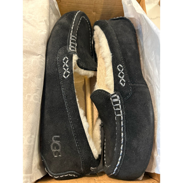 UGG Women's Ansley Slipper - Black, Size 6 D, Cozy & Stylish Suede Moccasin