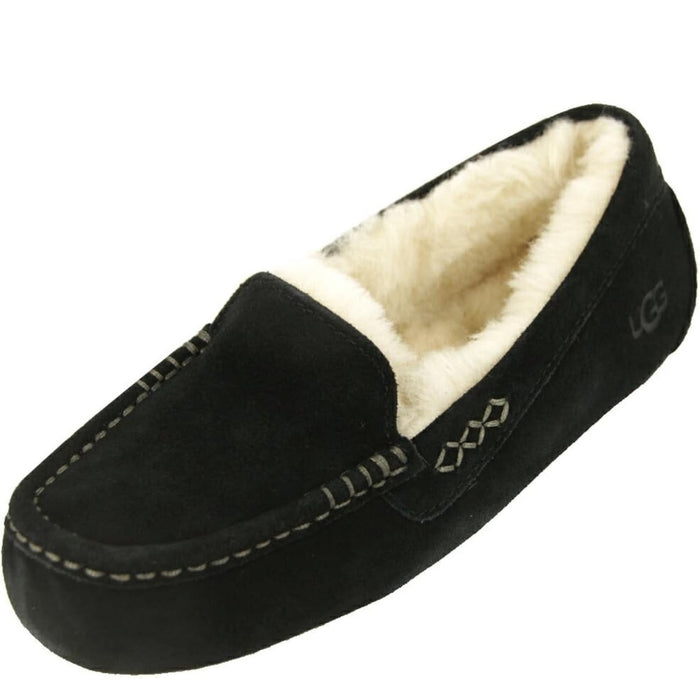 UGG Women's Ansley Slipper - Black, Size 6 D, Cozy & Stylish Suede Moccasin