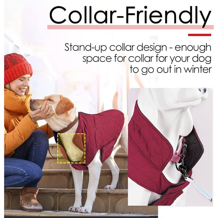 ThinkPet Reversible Dog * Cold Weather Coat - Cozy Winter Jacket, Size M