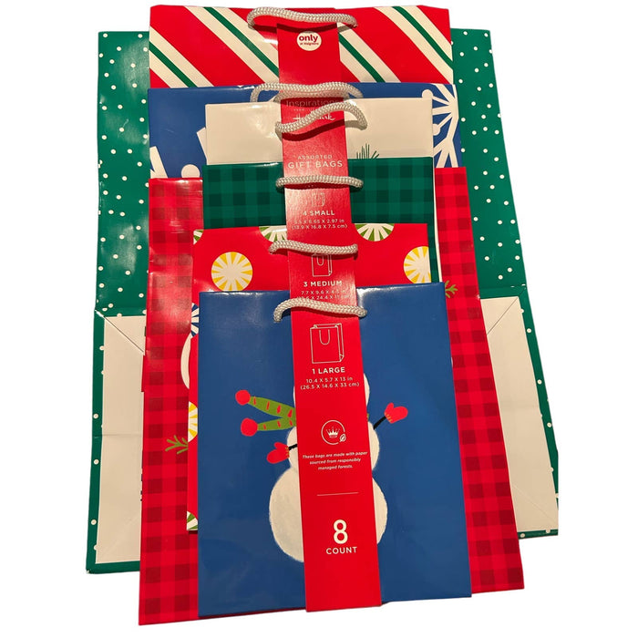 2Sets Hallmark Christmas Gift Bags Assorted Sizes 16 total