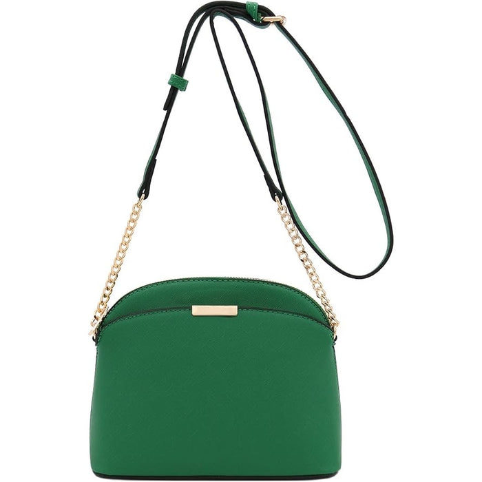 FashionPuzzle Saffiano Small Dome Crossbody Bag – Chic & Versatile!