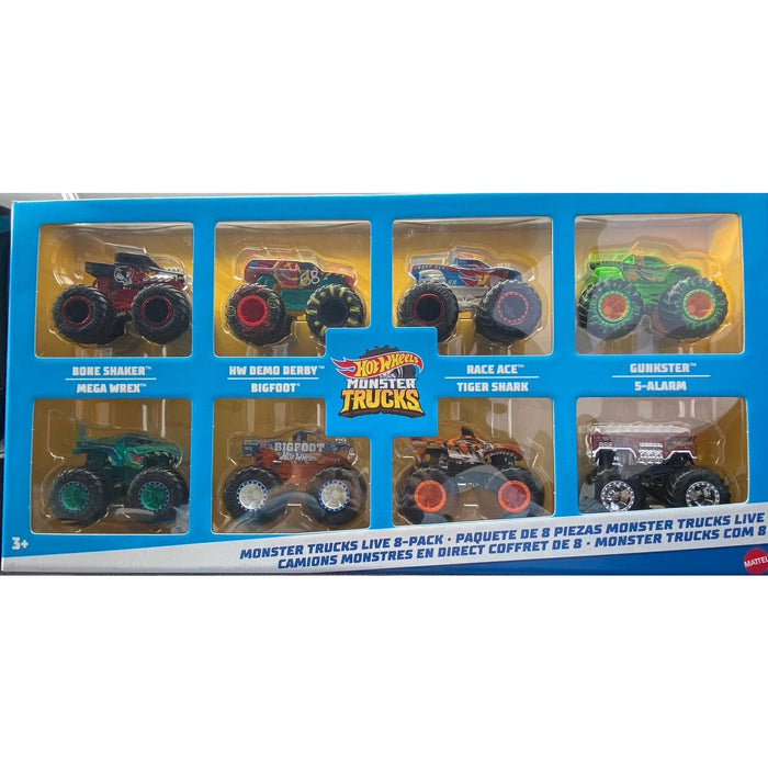 Hot Wheels Monster Trucks Live 8-Pack, 1:64 Scale Toy Monster Trucks