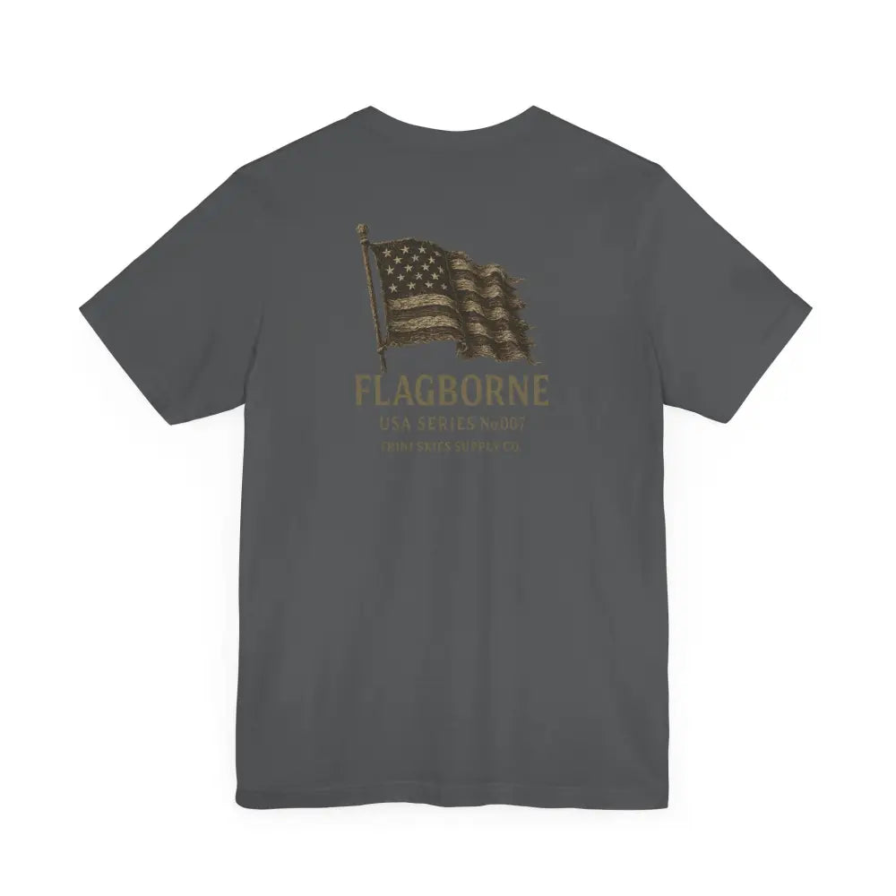 Dark gray Flagborne American Flag Tee by Trini Skies Supply