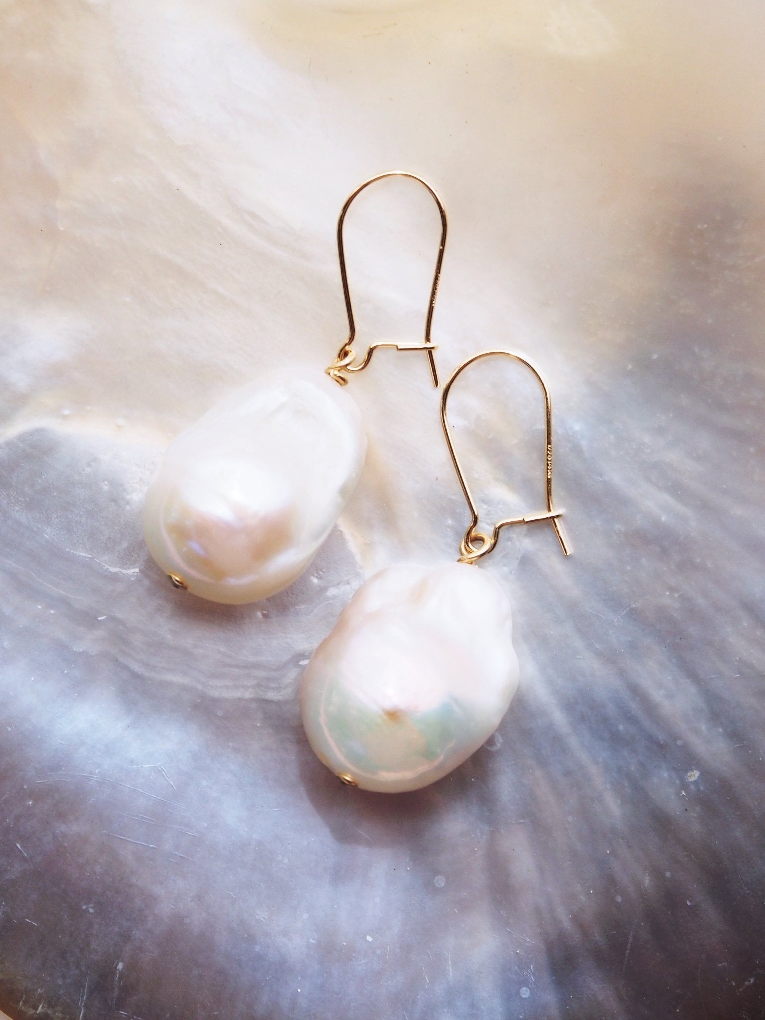 Flameball Pearl Drop Earrings – Kiele | Baroque Freshwater Pearls in 14kt Gold Fill - Triniskies