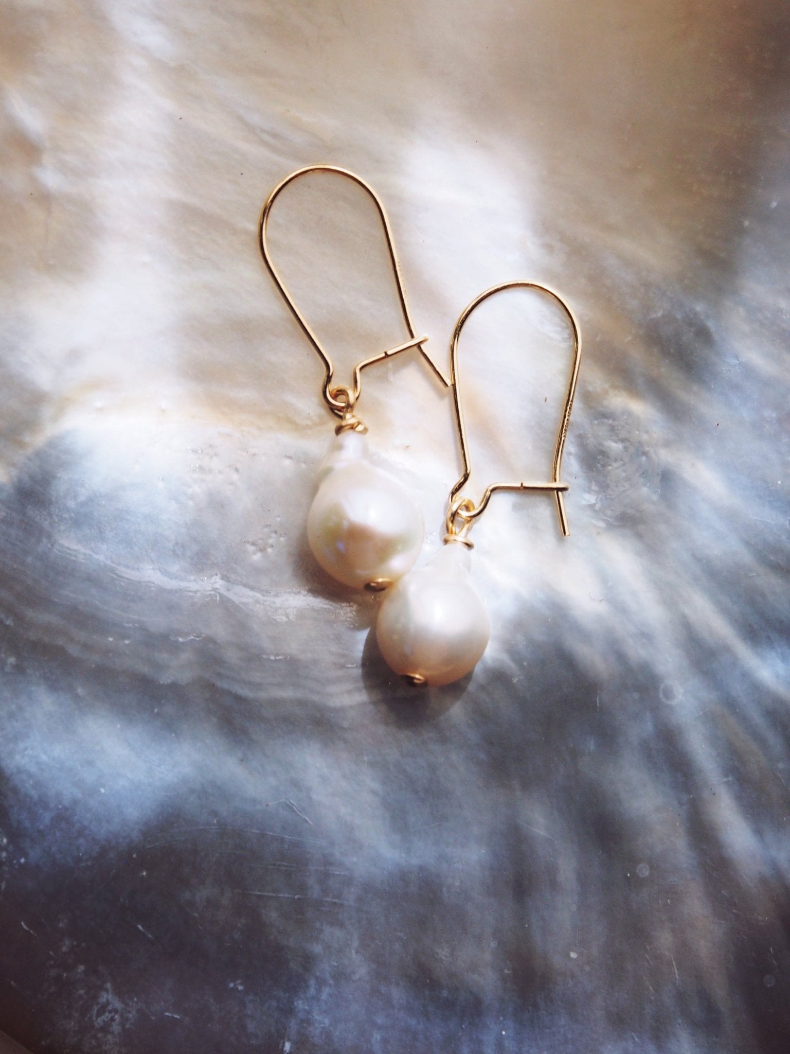 Flameball Pearl Drop Earrings – Kiele | Baroque Freshwater Pearls in 14kt Gold Fill - Triniskies