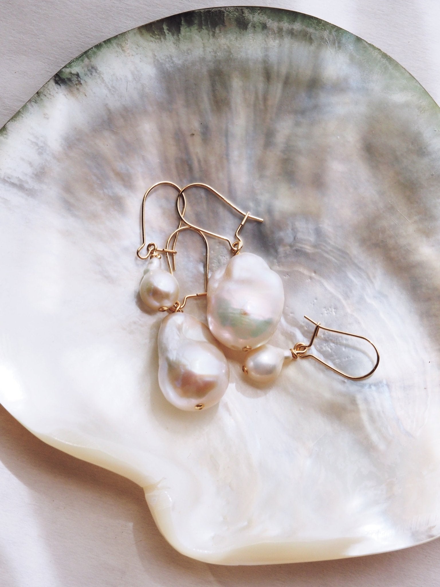 Flameball Pearl Drop Earrings – Kiele | Baroque Freshwater Pearls in 14kt Gold Fill - Triniskies