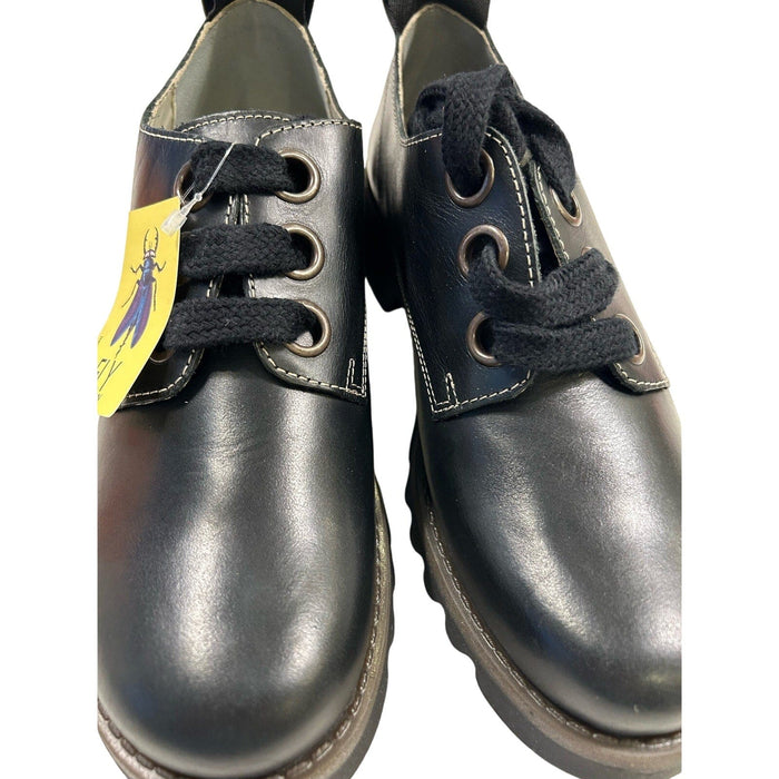 FLY London Black / 8.5 FLY London Women's Brogue Shoes, Leather, Size 39 (US 8.5), MSRP $250