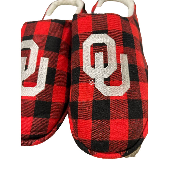 Foco 11-12 / Red-Black FOCO Men's NCAA Sherpa Lined Buffalo Check Memory Foam Slippers L 11/12