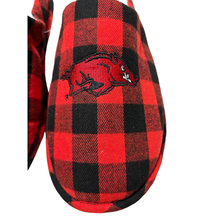 Foco 9-10 / Red-Black FOCO Men's NCAA Sherpa Lined Buffalo Check Memory Foam Slippers M 9/10