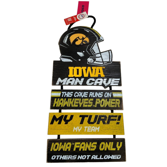 Foco "FOCO NCAA Iowa Hawkeyes T Helmet Man Cave Wall Sign"