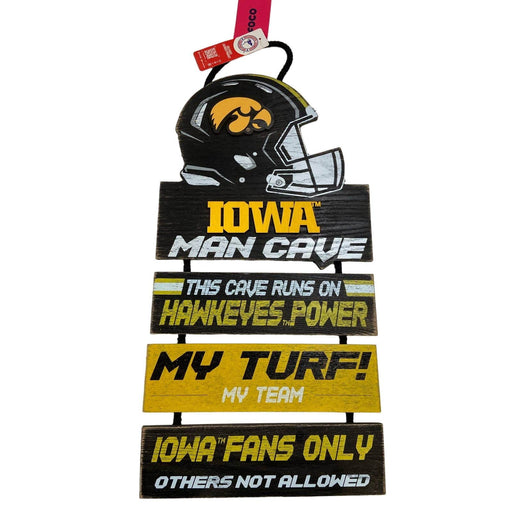 Foco "FOCO NCAA Iowa Hawkeyes T Helmet Man Cave Wall Sign"