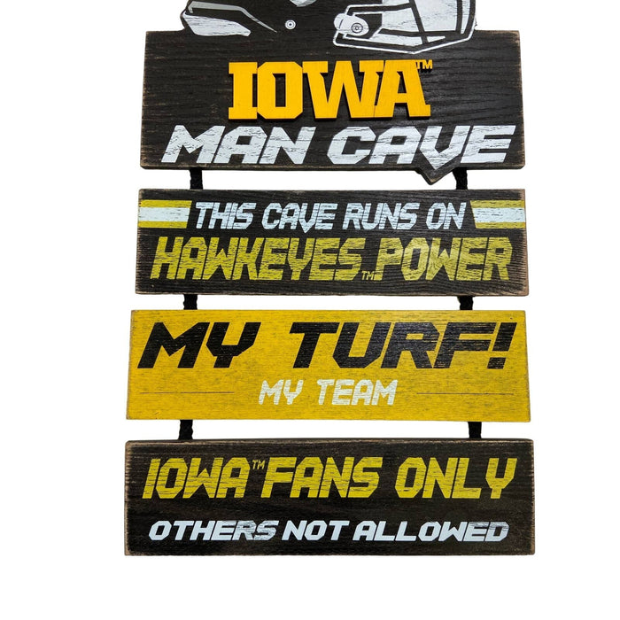 Foco "FOCO NCAA Iowa Hawkeyes T Helmet Man Cave Wall Sign"