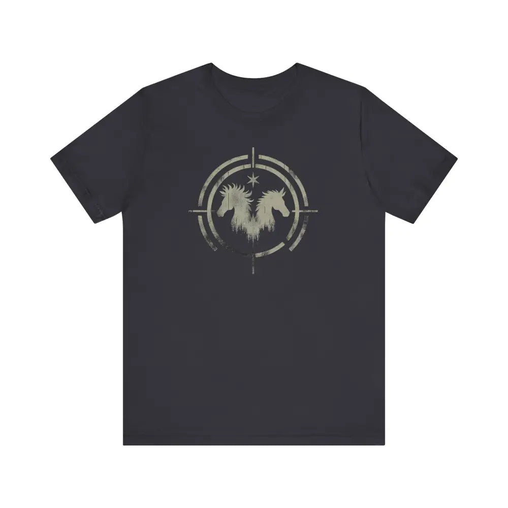 Dark gray untamed horse graphic free spirit tee jersey short sleeve